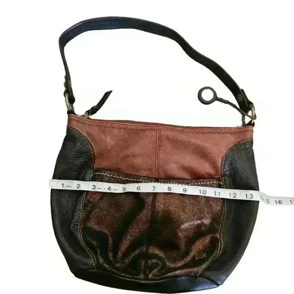 The Sak Brown Metallic Leather Hobo Colorblock Teak Multi Bag - Picture 12 of 14